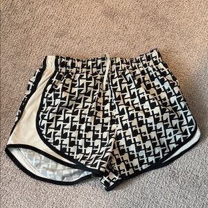 Nike Black and White Patterned Athletic Shorts